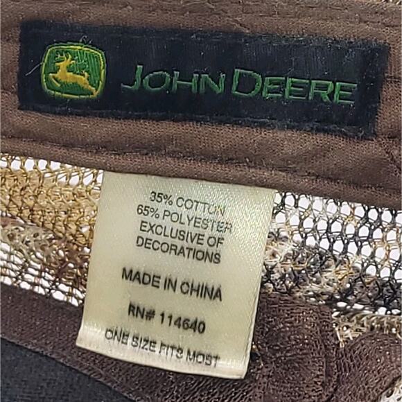 John Deere RealTree Snapback Camouflage Trucker's Cap Hat Mesh‎ Embroidered Camo - Picture 9 of 9